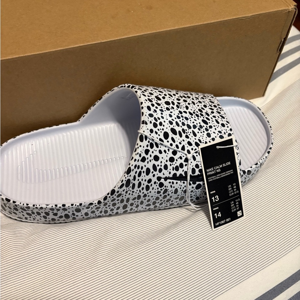 Nike Black and White Slide Sandals